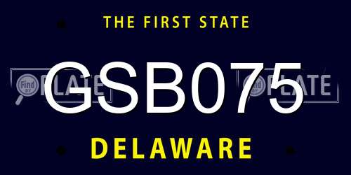GSB075 Delaware License Plate