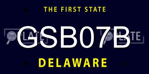 GSB07B Delaware License Plate