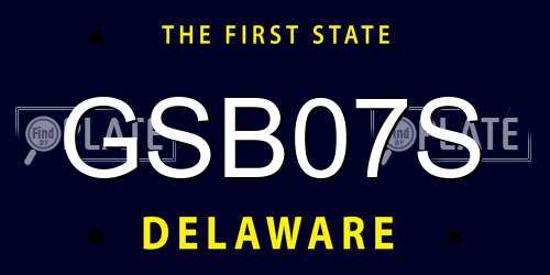GSB07S Delaware License Plate
