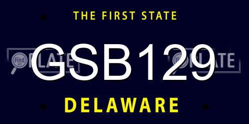 GSB129 Delaware License Plate