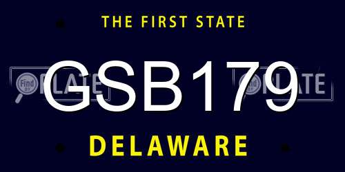 GSB179 Delaware License Plate