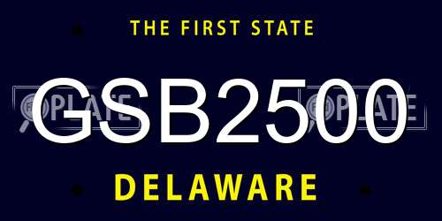 GSB2500 Delaware License Plate