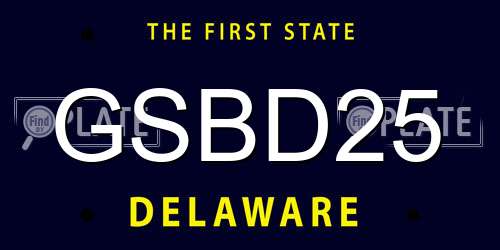 GSBD25 Delaware License Plate