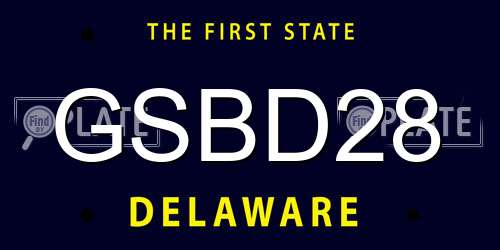 GSBD28 Delaware License Plate