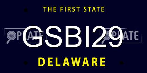 GSBI29 Delaware License Plate