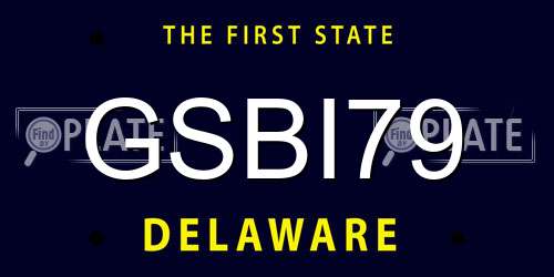 GSBI79 Delaware License Plate