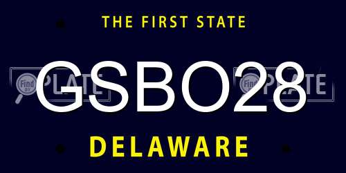 GSBO28 Delaware License Plate