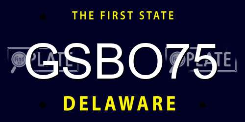 GSBO75 Delaware License Plate