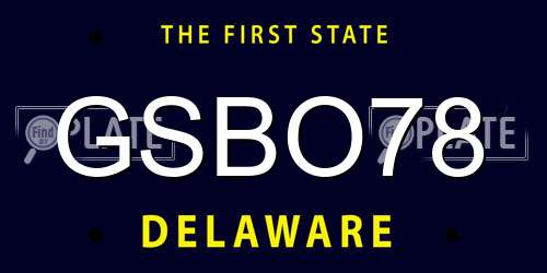 GSBO78 Delaware License Plate