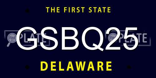 GSBQ25 Delaware License Plate