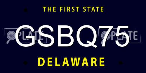 GSBQ75 Delaware License Plate