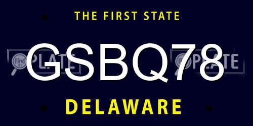 GSBQ78 Delaware License Plate