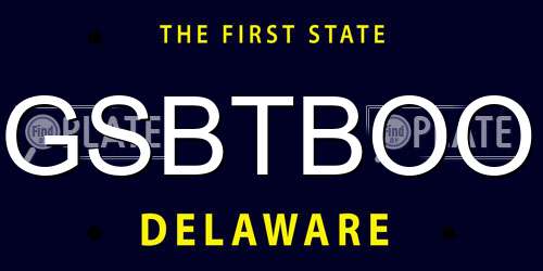 GSBTBOO Delaware License Plate