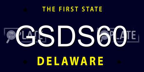 GSDS60 Delaware License Plate