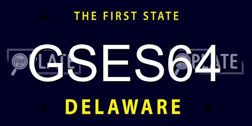 GSES64 Delaware License Plate