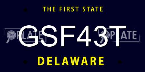 GSF43T Delaware License Plate