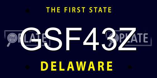 GSF43Z Delaware License Plate