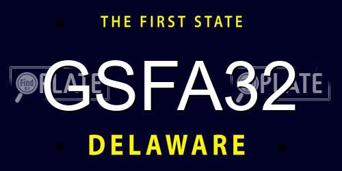 GSFA32 Delaware License Plate