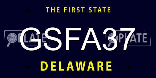 GSFA37 Delaware License Plate