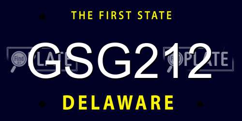 GSG212 Delaware License Plate