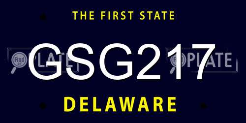 GSG217 Delaware License Plate