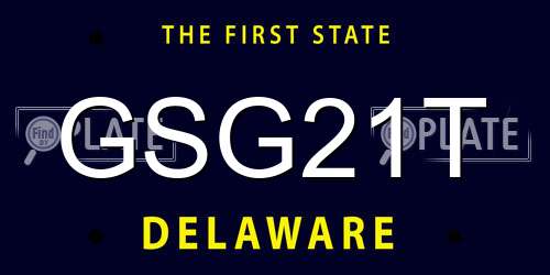 GSG21T Delaware License Plate