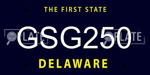 GSG250 Delaware License Plate