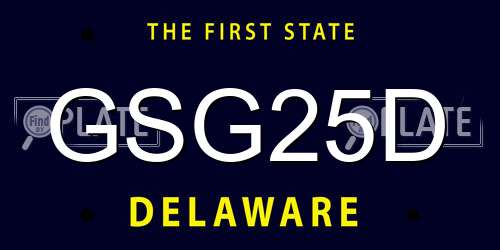 GSG25D Delaware License Plate