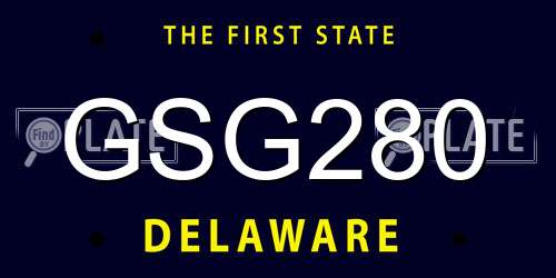 GSG280 Delaware License Plate