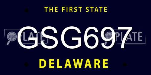 GSG697 Delaware License Plate