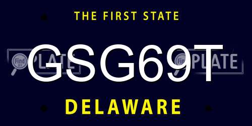 GSG69T Delaware License Plate