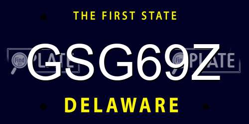 GSG69Z Delaware License Plate