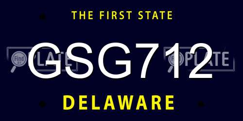 GSG712 Delaware License Plate