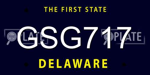 GSG717 Delaware License Plate