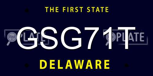 GSG71T Delaware License Plate