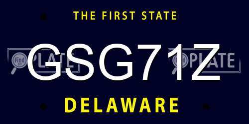 GSG71Z Delaware License Plate