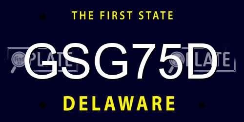 GSG75D Delaware License Plate
