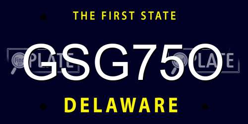 GSG75O Delaware License Plate