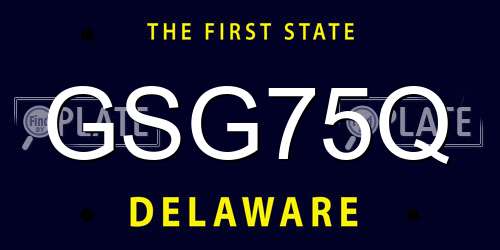GSG75Q Delaware License Plate