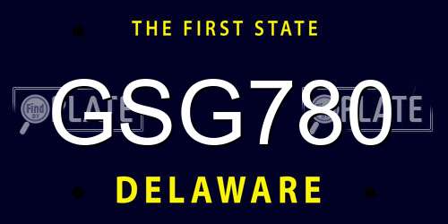 GSG780 Delaware License Plate