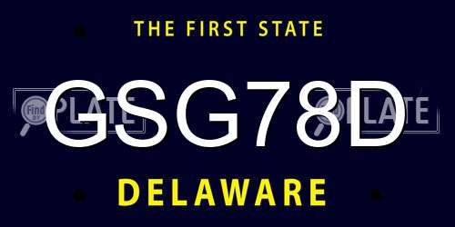 GSG78D Delaware License Plate