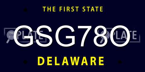 GSG78O Delaware License Plate