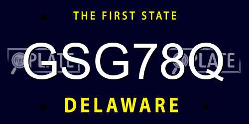 GSG78Q Delaware License Plate