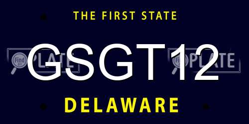 GSGT12 Delaware License Plate