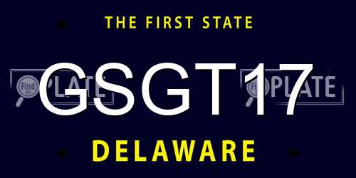 GSGT17 Delaware License Plate