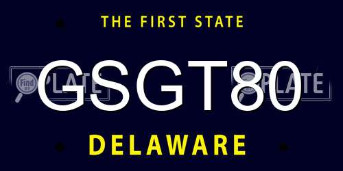 GSGT80 Delaware License Plate