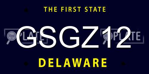 GSGZ12 Delaware License Plate