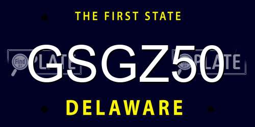 GSGZ50 Delaware License Plate