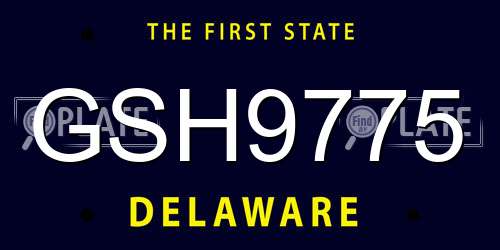 GSH9775 Delaware License Plate
