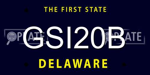 GSI20B Delaware License Plate